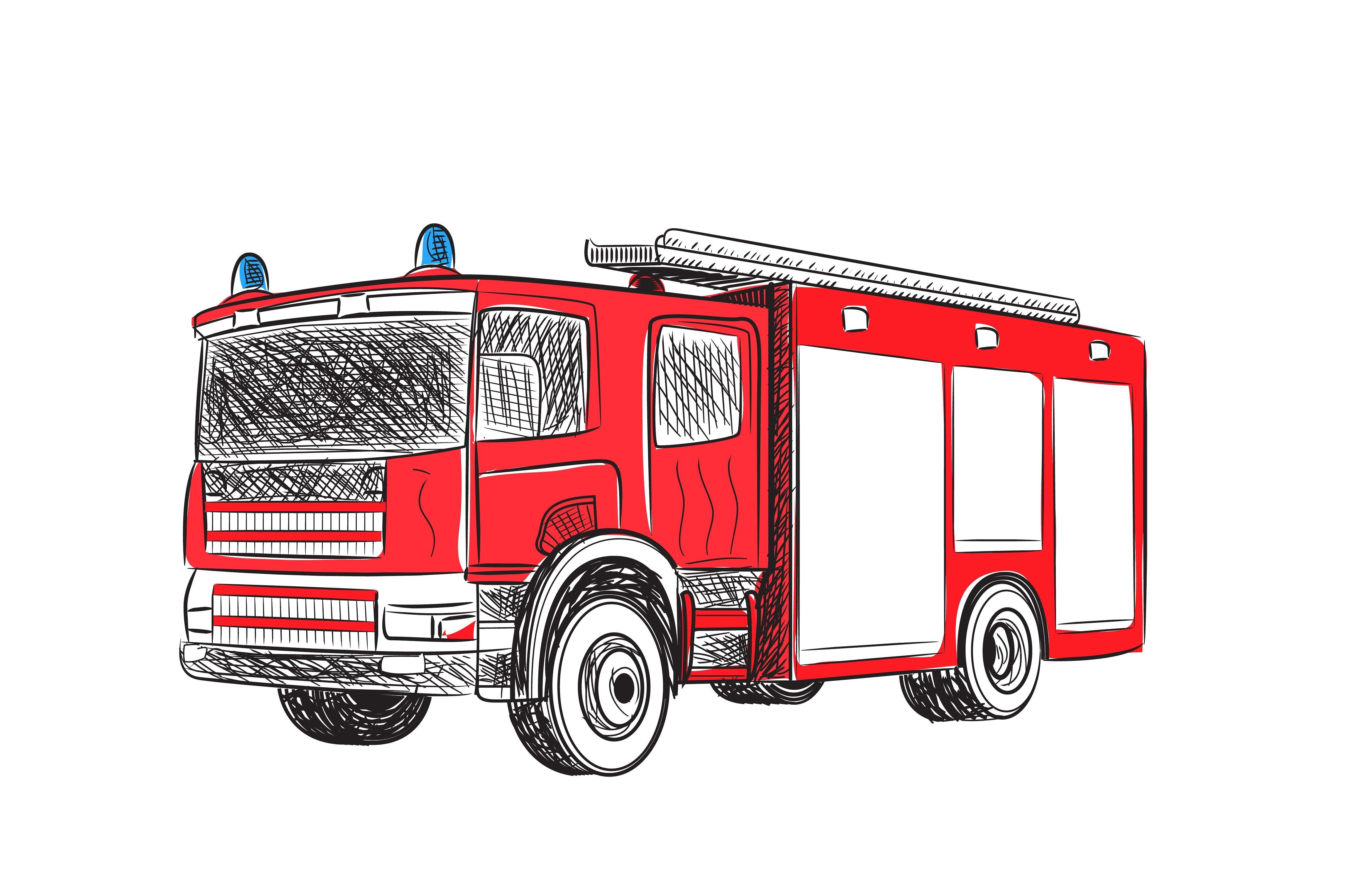 Векторы по запросу Страницы раскрашивания пожарной машины