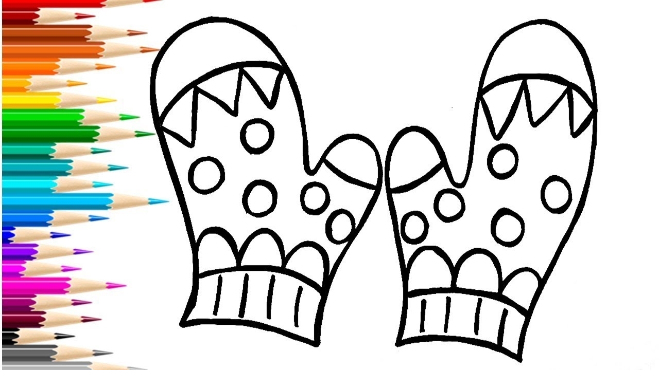 Перчатки с узорами раскраска для детей