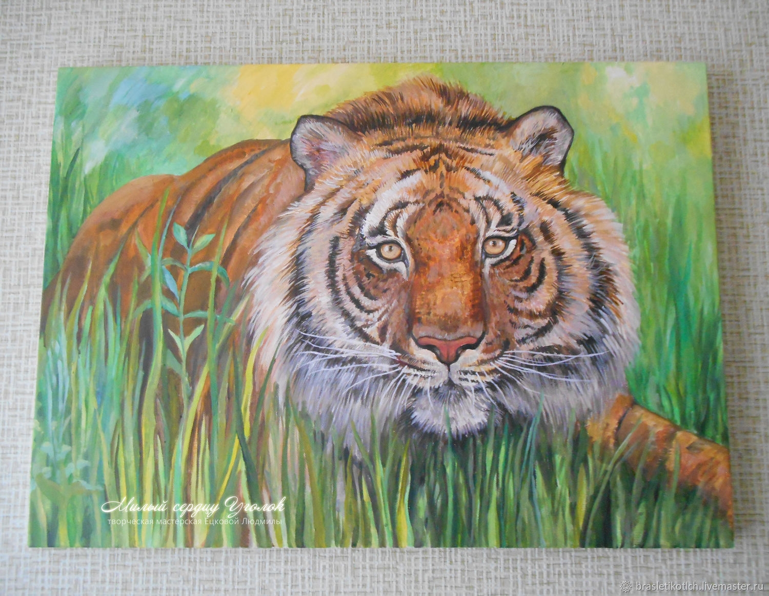 Тигр живопись акрилом