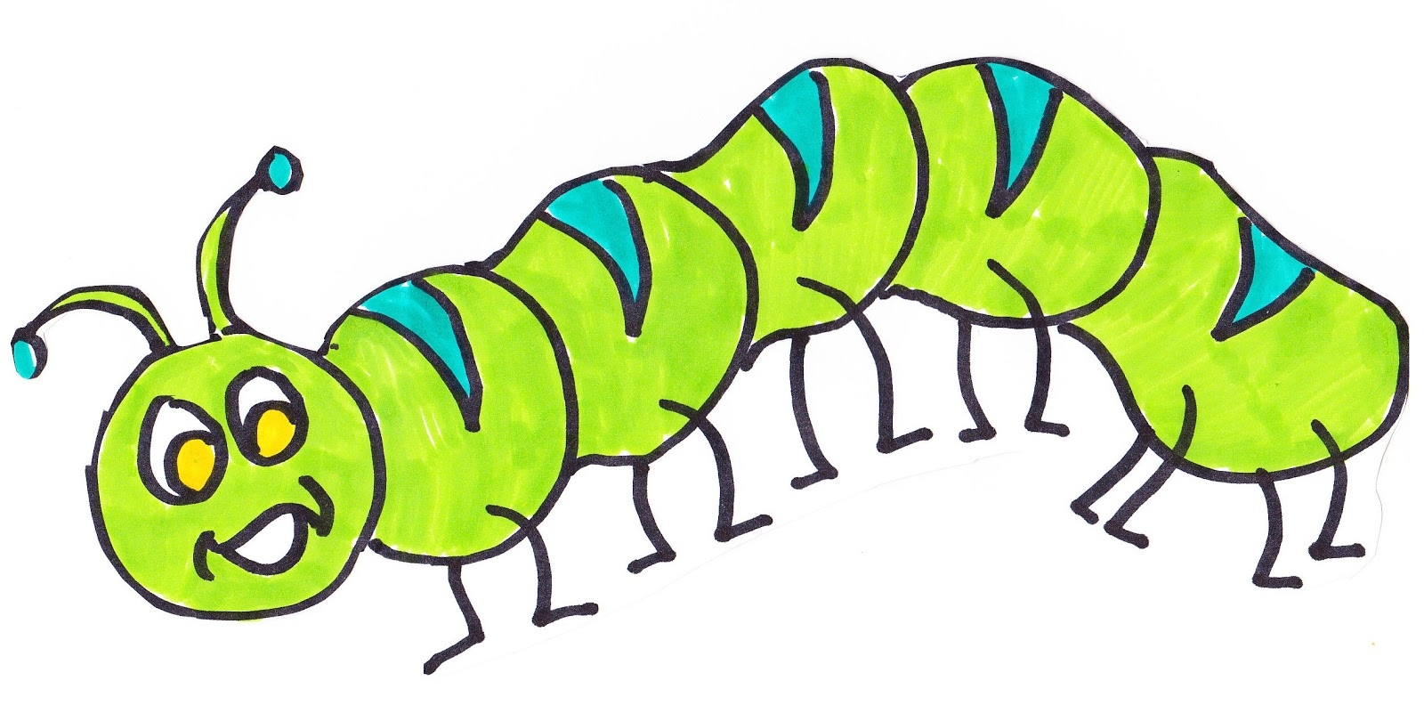 Рисование насекомые гусеница