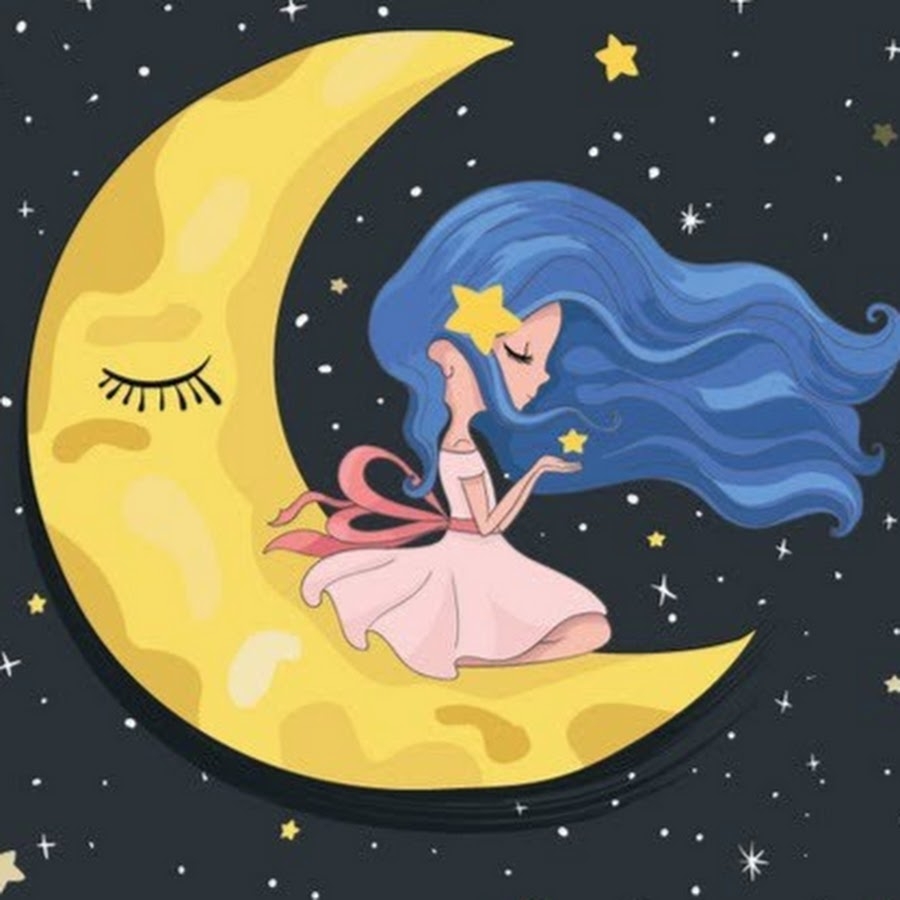 Девушка сидит на Луне