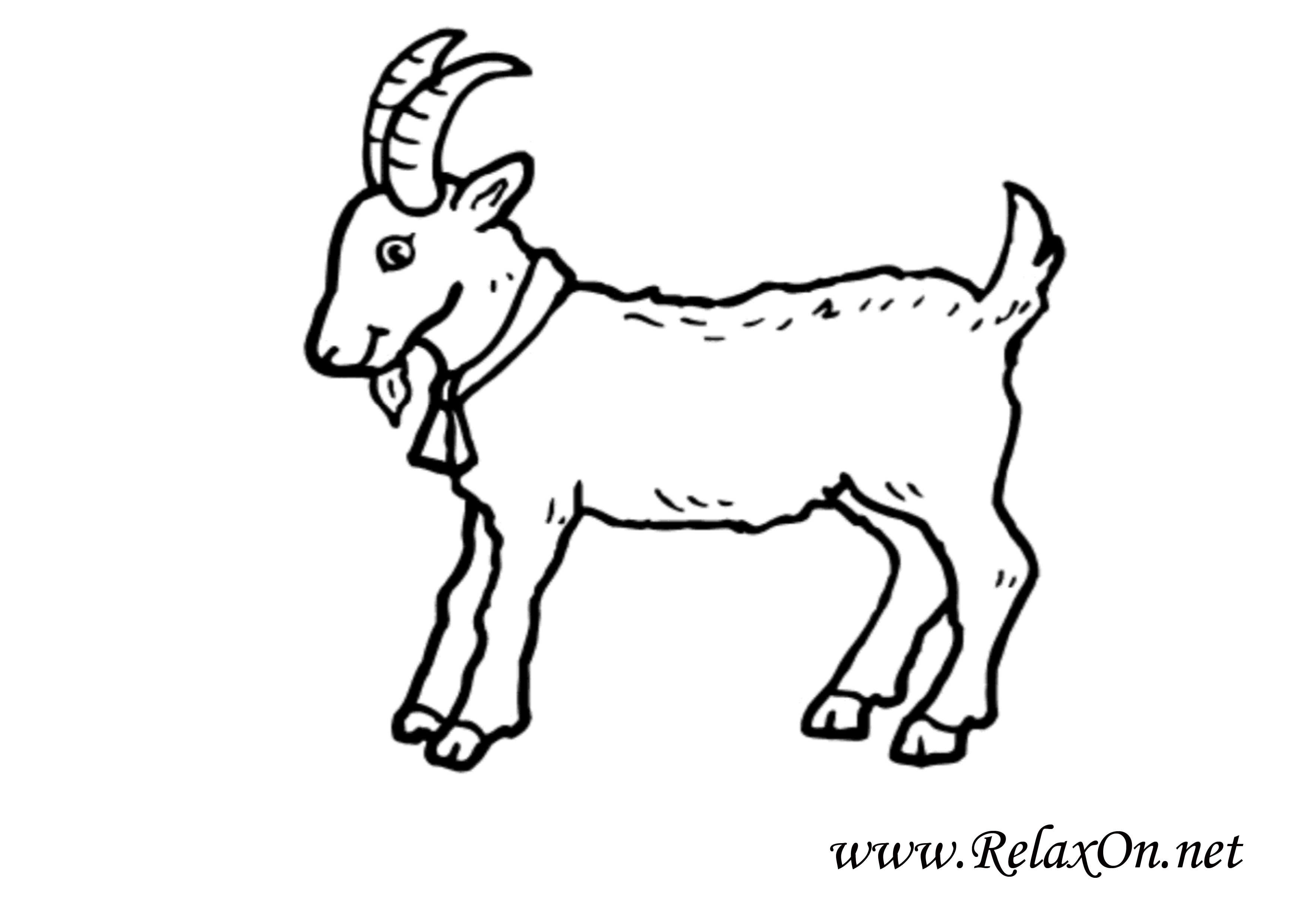 Рисунок козы раскраска для детей