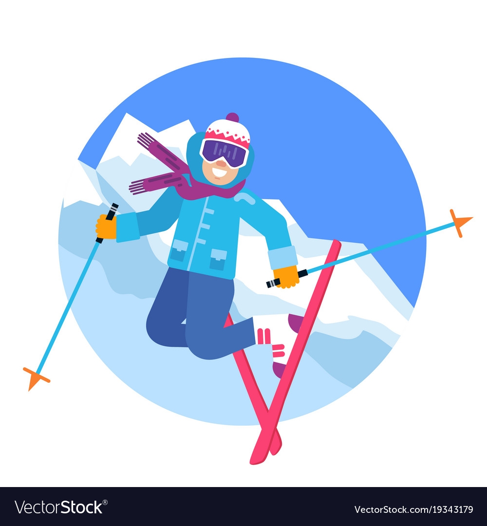 Лыжник горы вектор