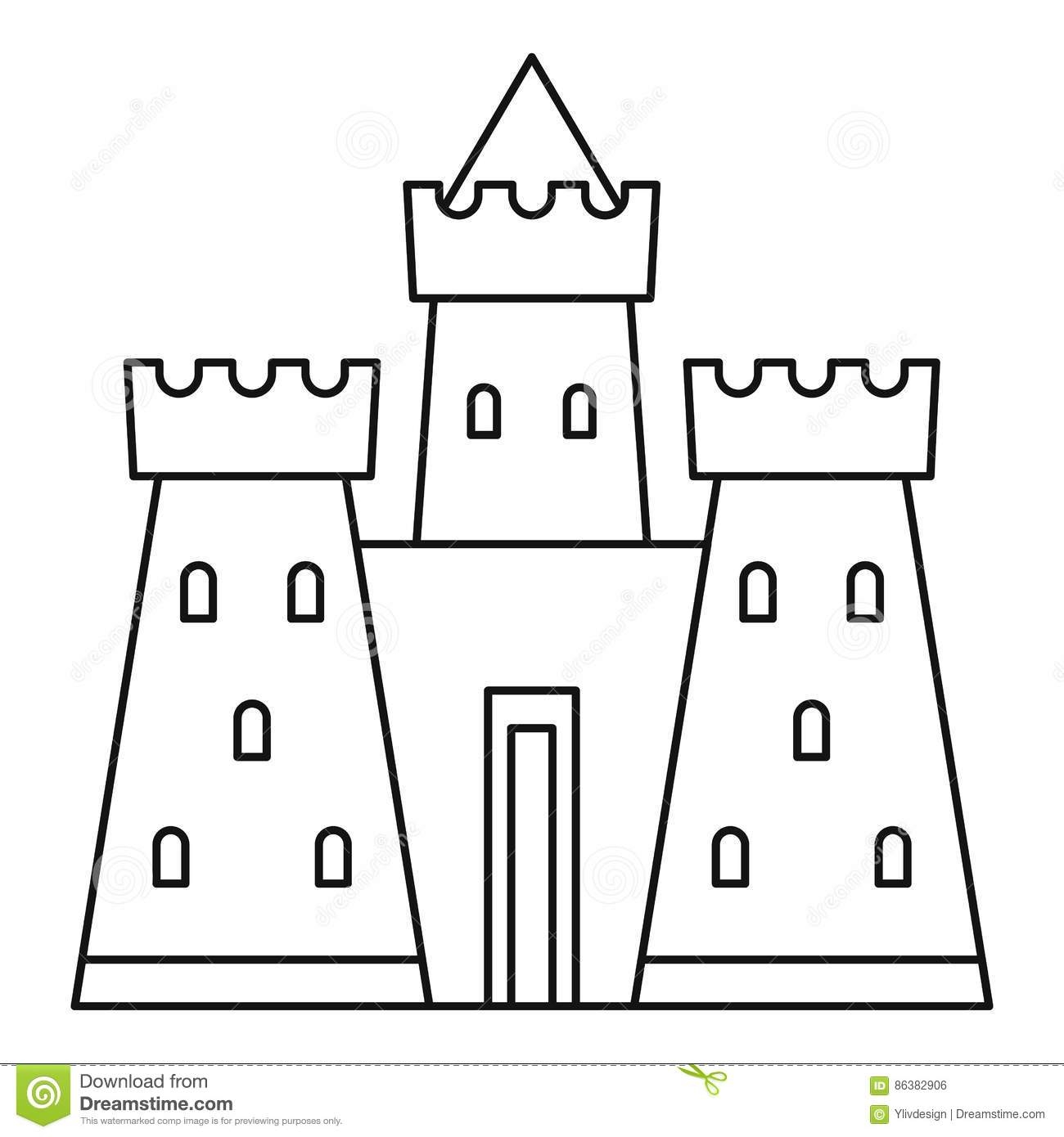 Крепость с башней раскраска для детей