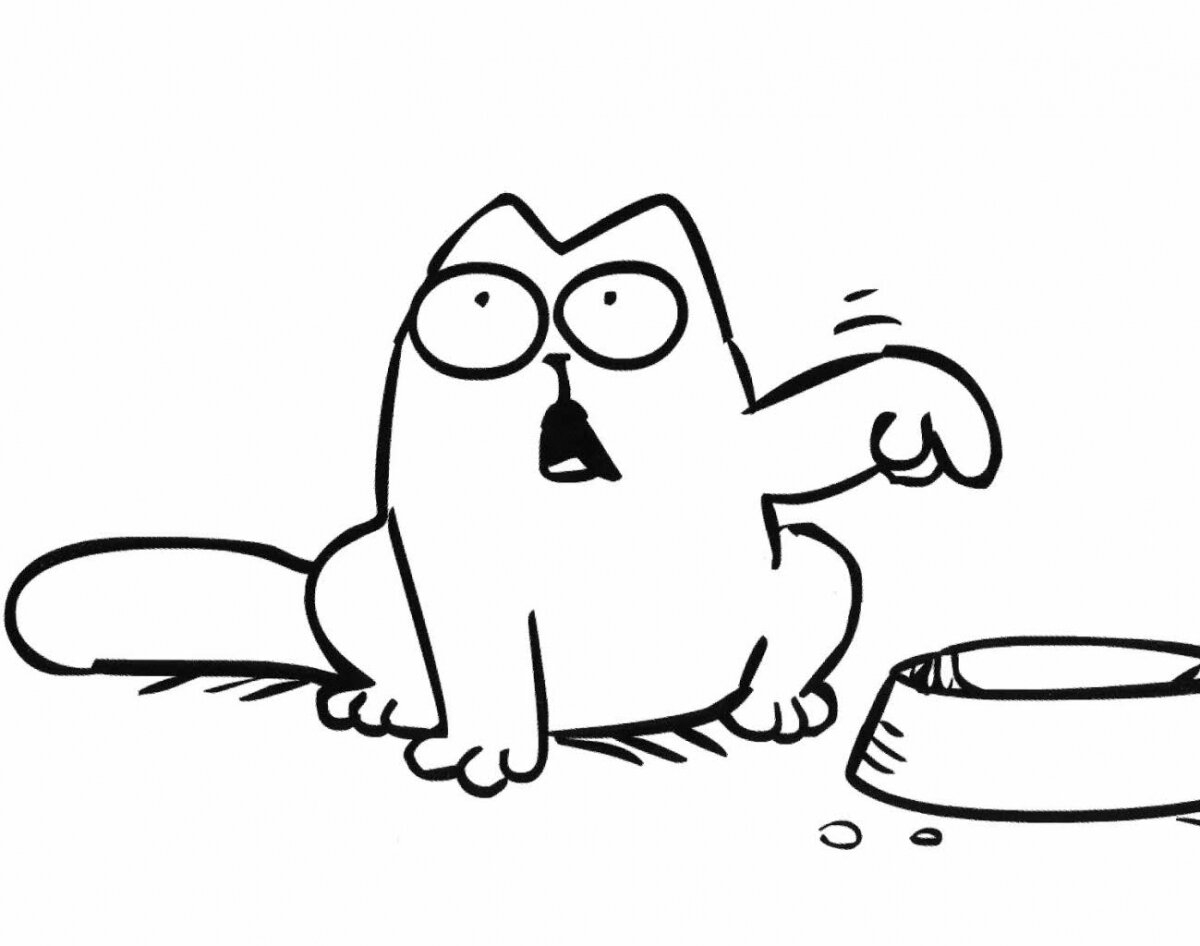 Нарисованный котик просит лайк