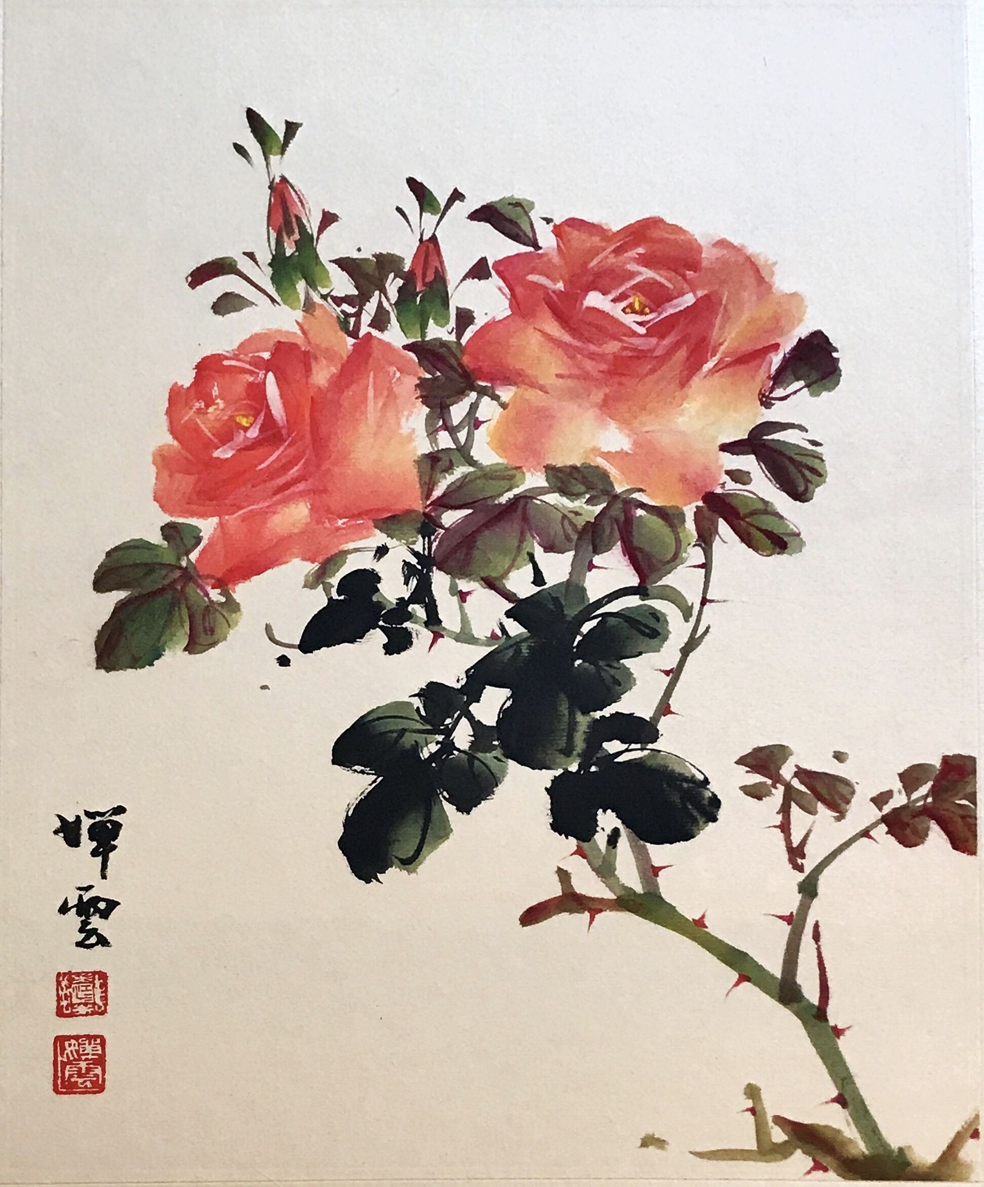 Розы в китайской живописи