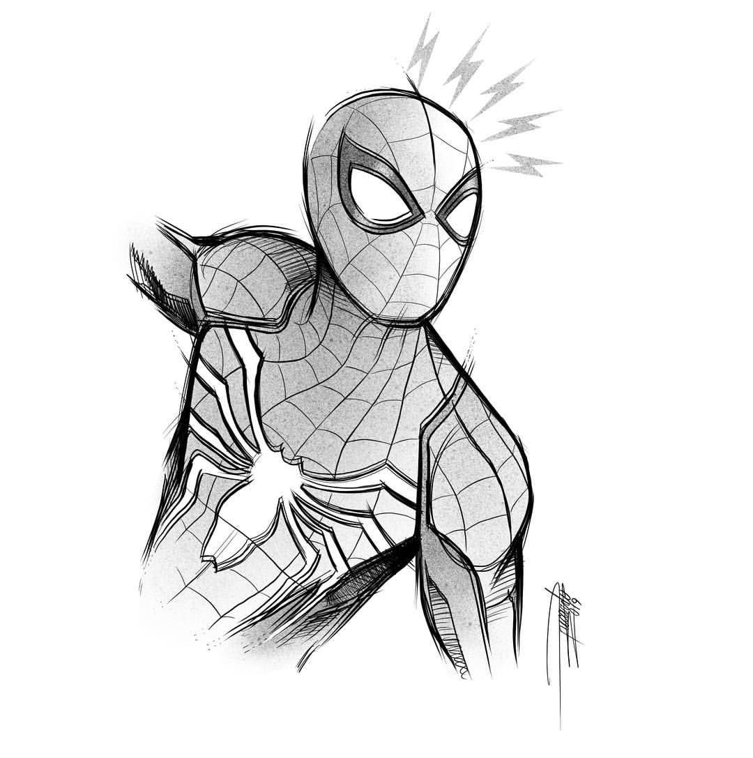 Человек паук арт линером