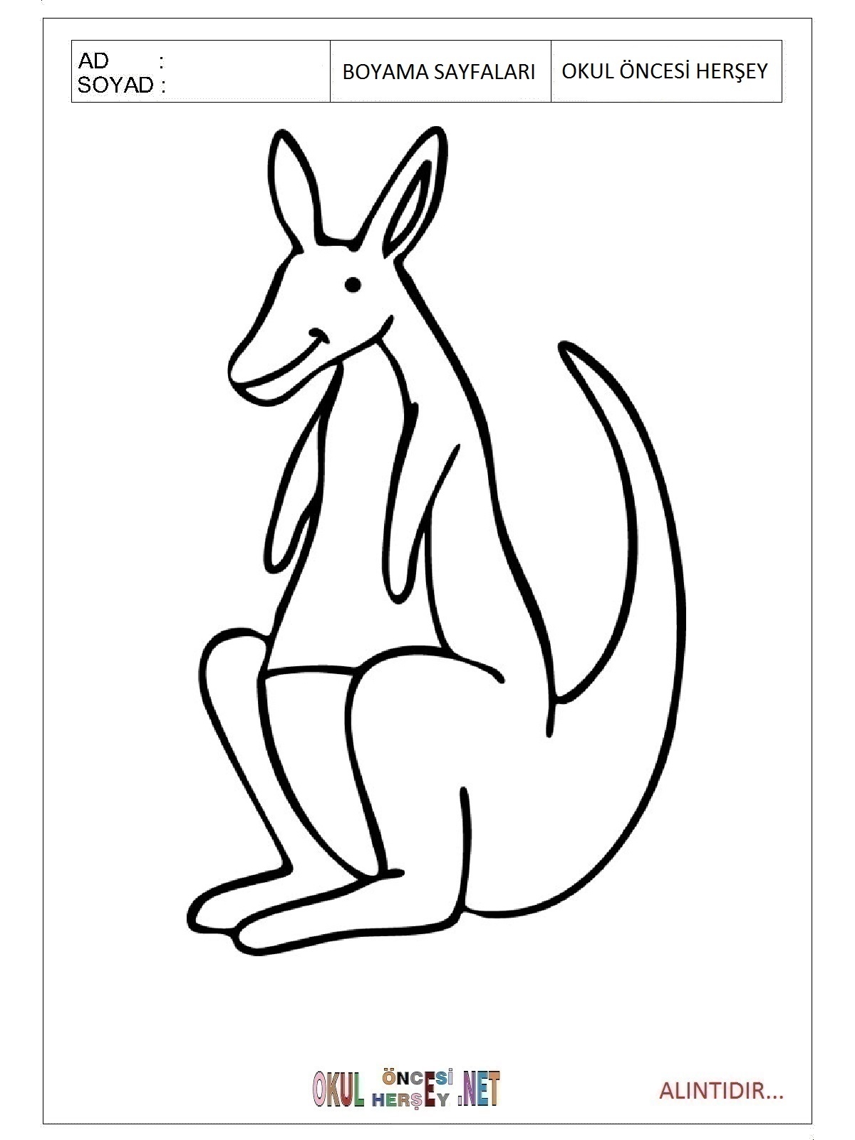 Рисунок кенгуру для детей 3 класса