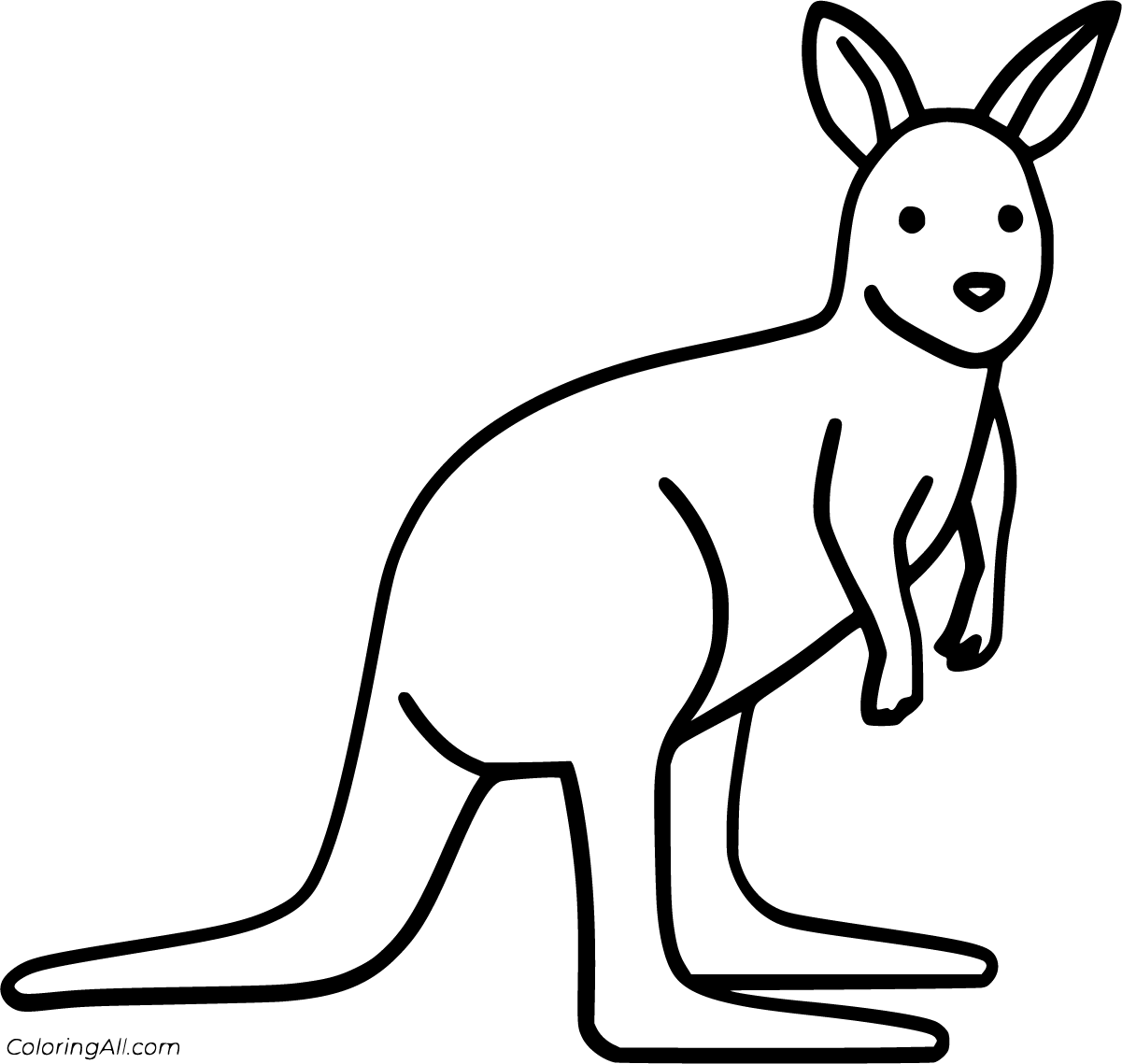 Контур кенгуру для рисования