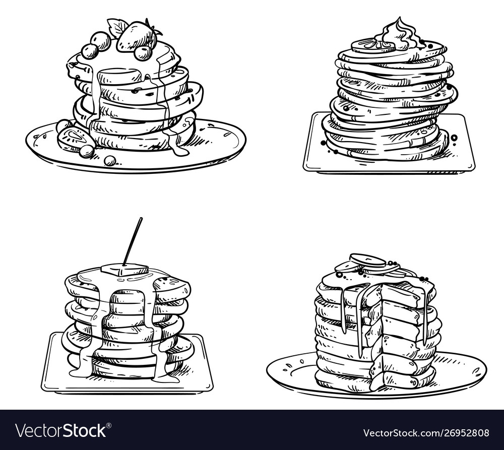 Рисунок панкейков для срисовки