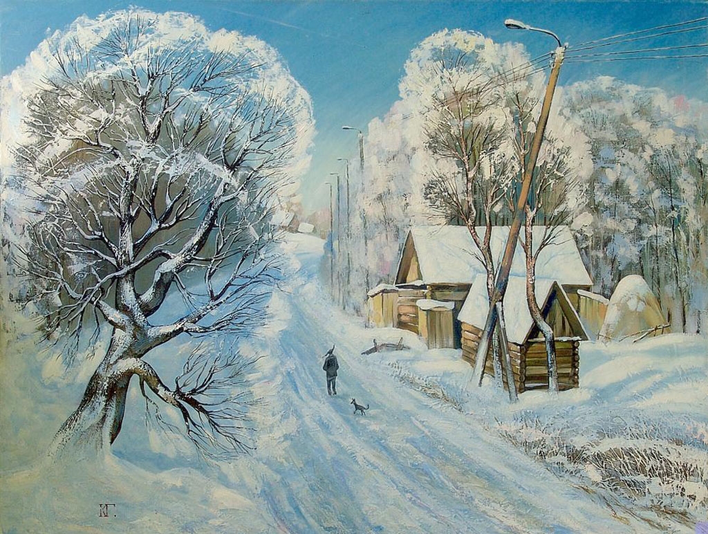 Зимние картины известных художников