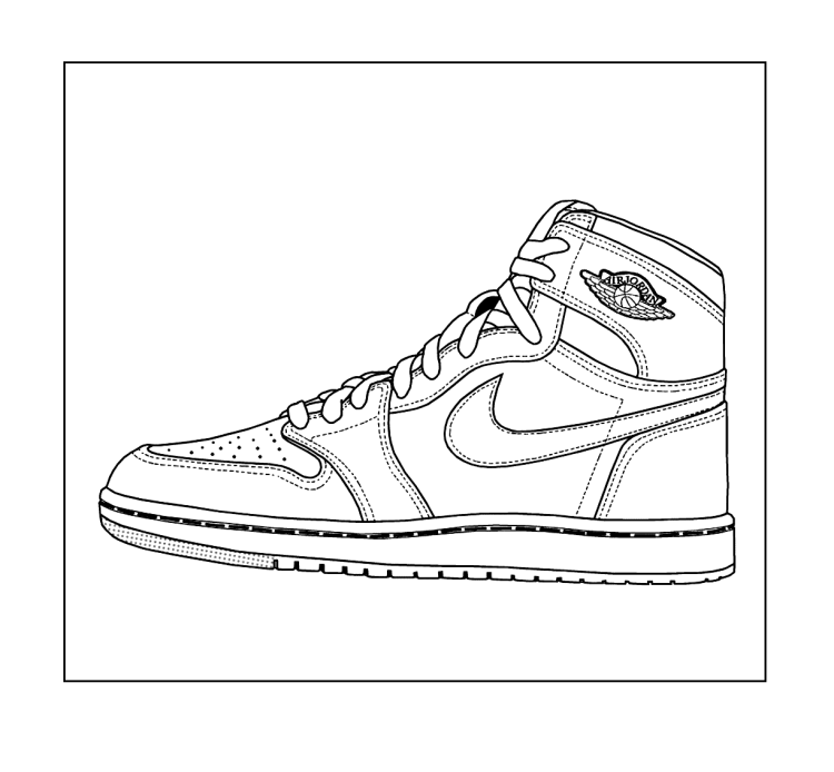 Nike air jordan 1 рисунок