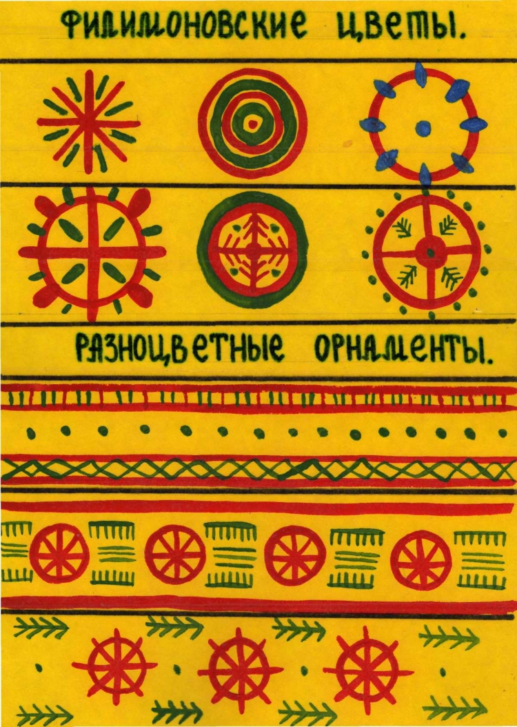 Орнамент росписи филимоновской игрушки