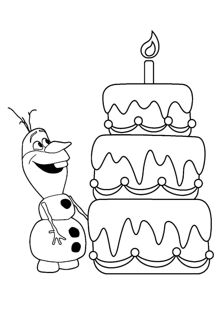 Раскраска тортик на день рождения