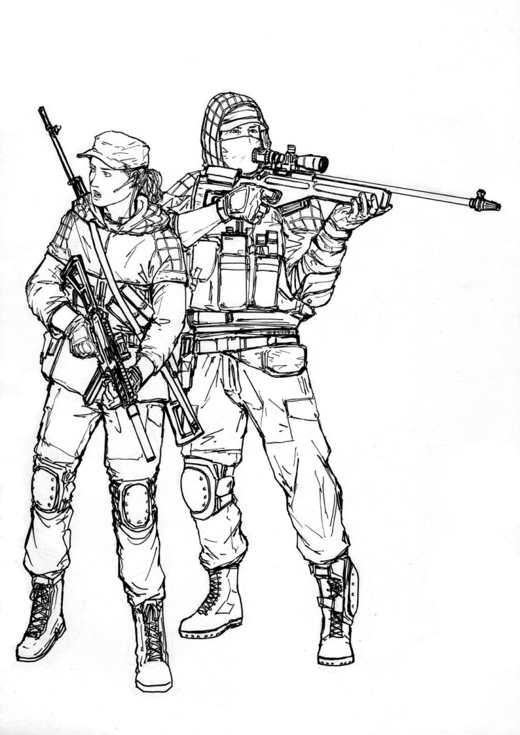 Раскраска «Армейский спецназ»