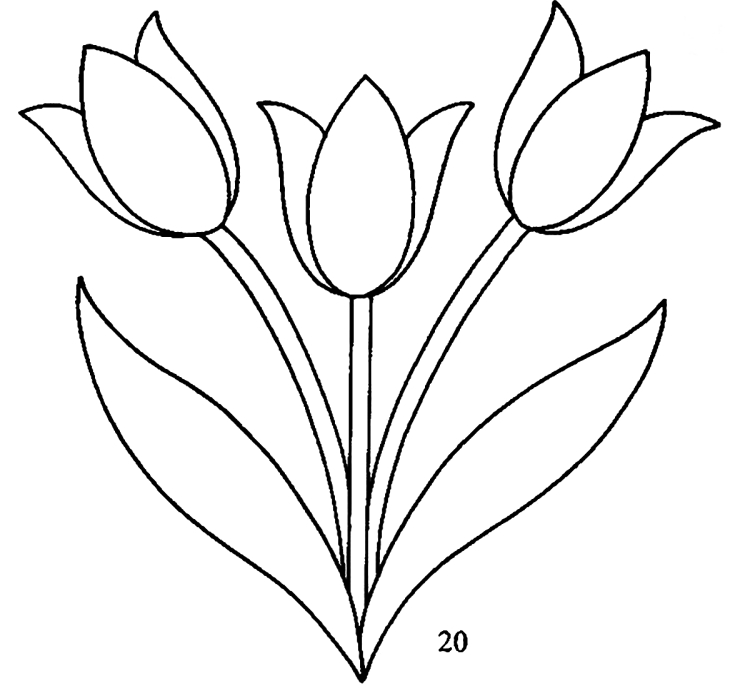 Рисунок тюльпана для детей шаблоны