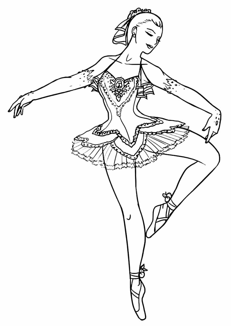 Разукрашка балерина