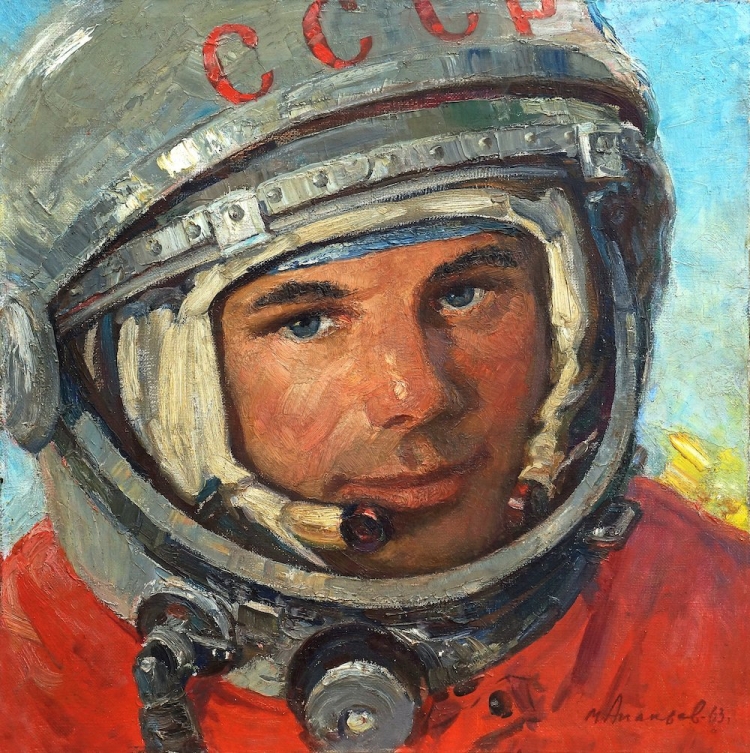 Гагарин портрет рисунок