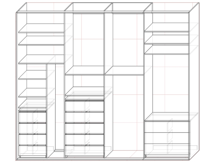 Эскиз шкафа купе в спальню