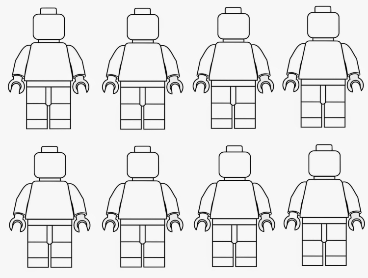 Раскраски его, Раскраска забавные лего человечки Лего.