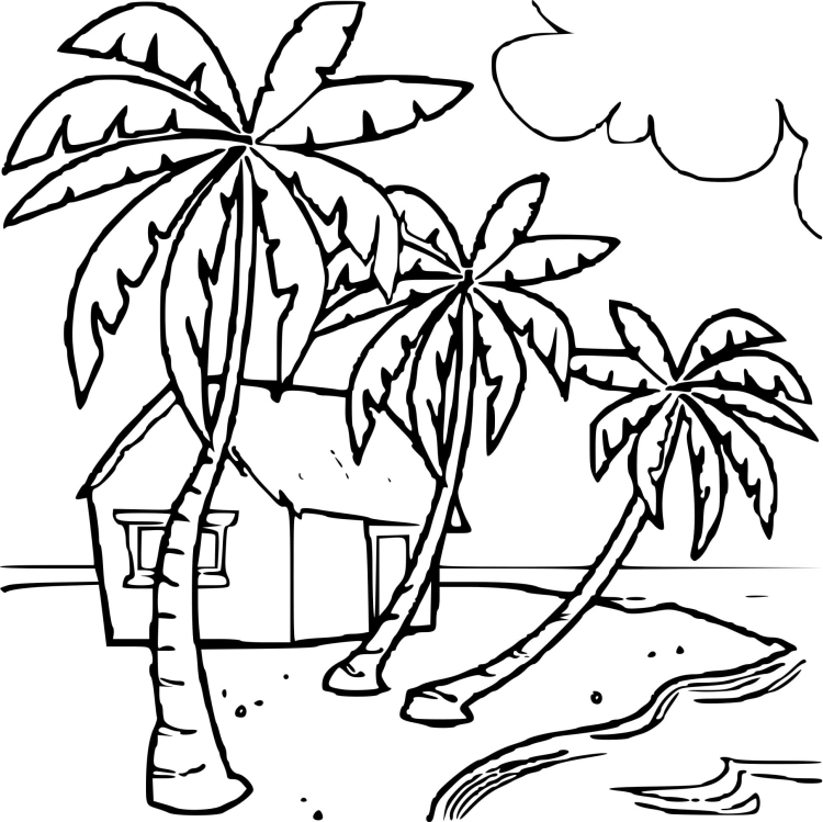Остров с пальмой рисунок - 42 фото