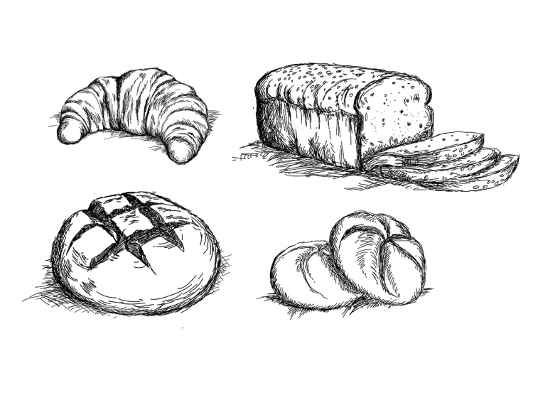 Как нарисовать хлеб карандашом поэтапно