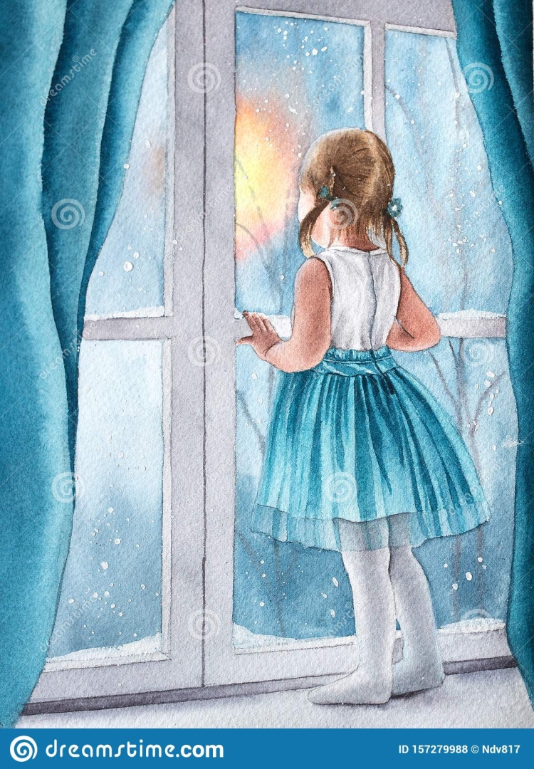 Маленькая девочка у окна