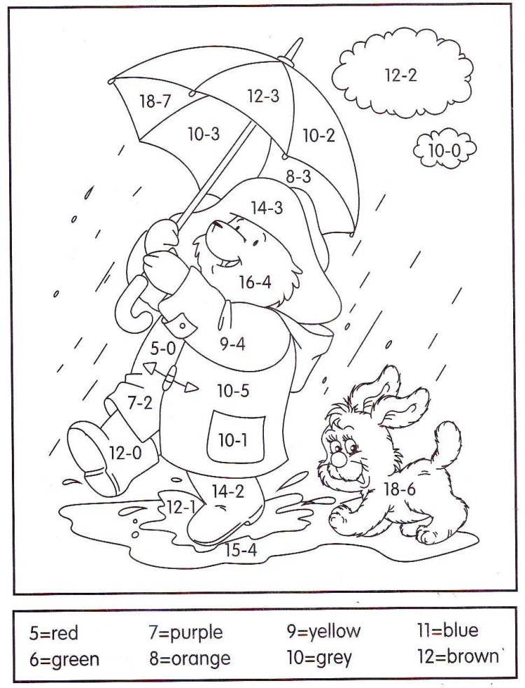 Многократные водяные раскраски. Счет от 0 до 10 (F00016996)