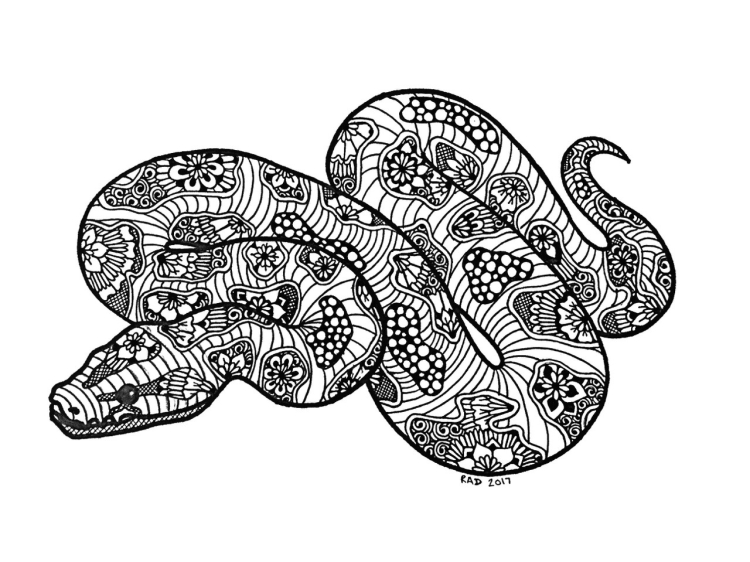 Антистресс змея - раскраска - апекс124.рф