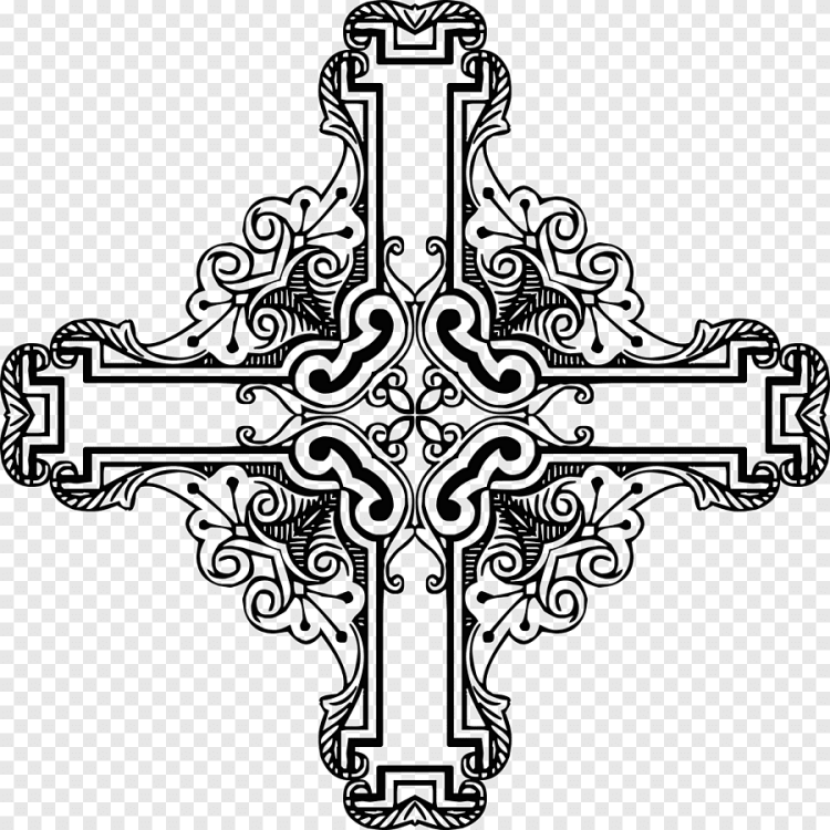 Крест эскиз черный