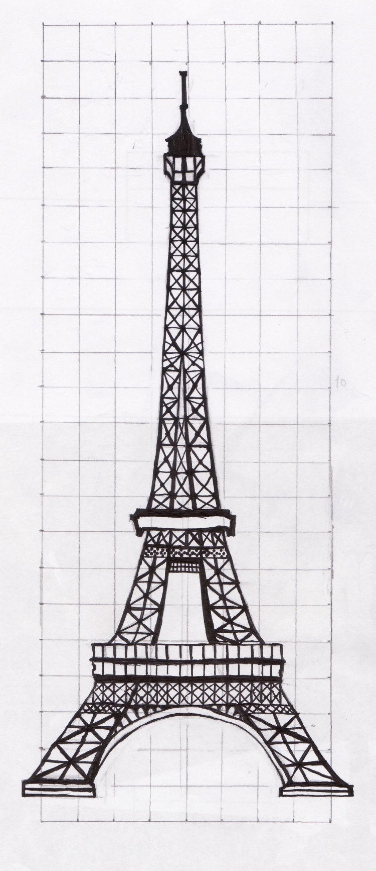 Эйфелева башня рисунок карандашом для срисовки легкие для начинающих