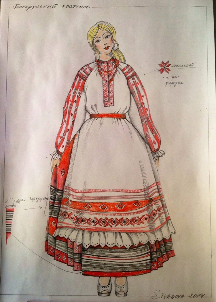 Русское народное платье рисунок