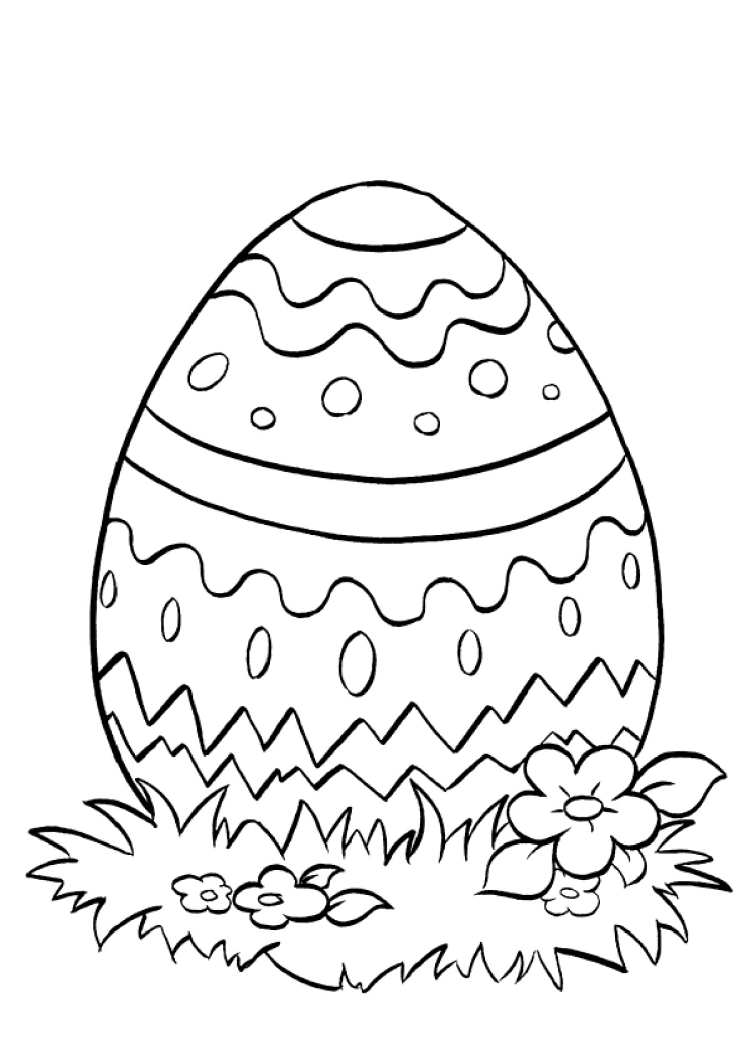 Раскраска пасха, пасхальное яичко с узором распечатать для детей