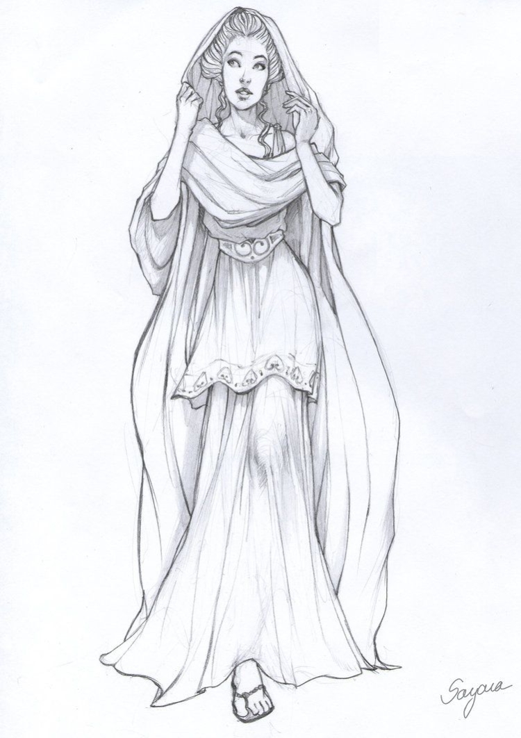 Богиня гера рисунок карандашом