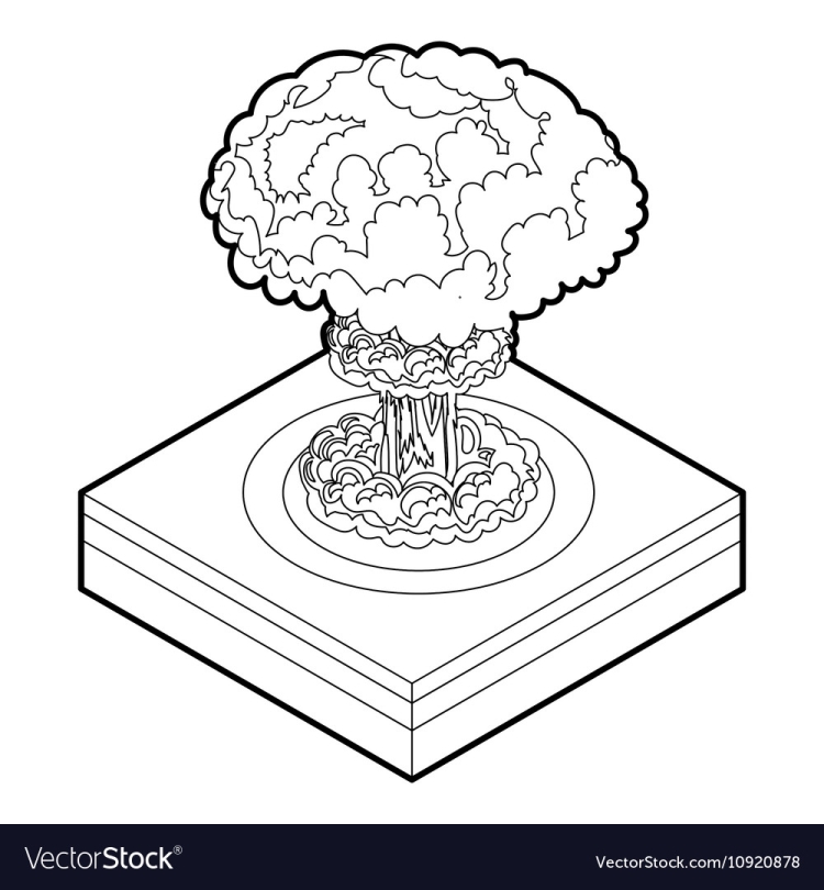 Ядерный взрыв рисунок карандашом