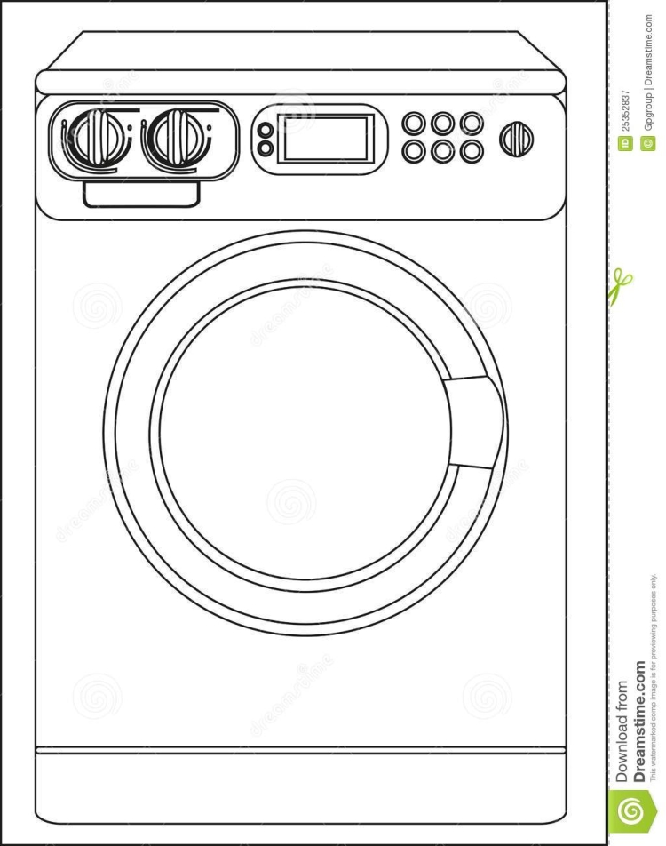 Как рисовать машинку стиральную