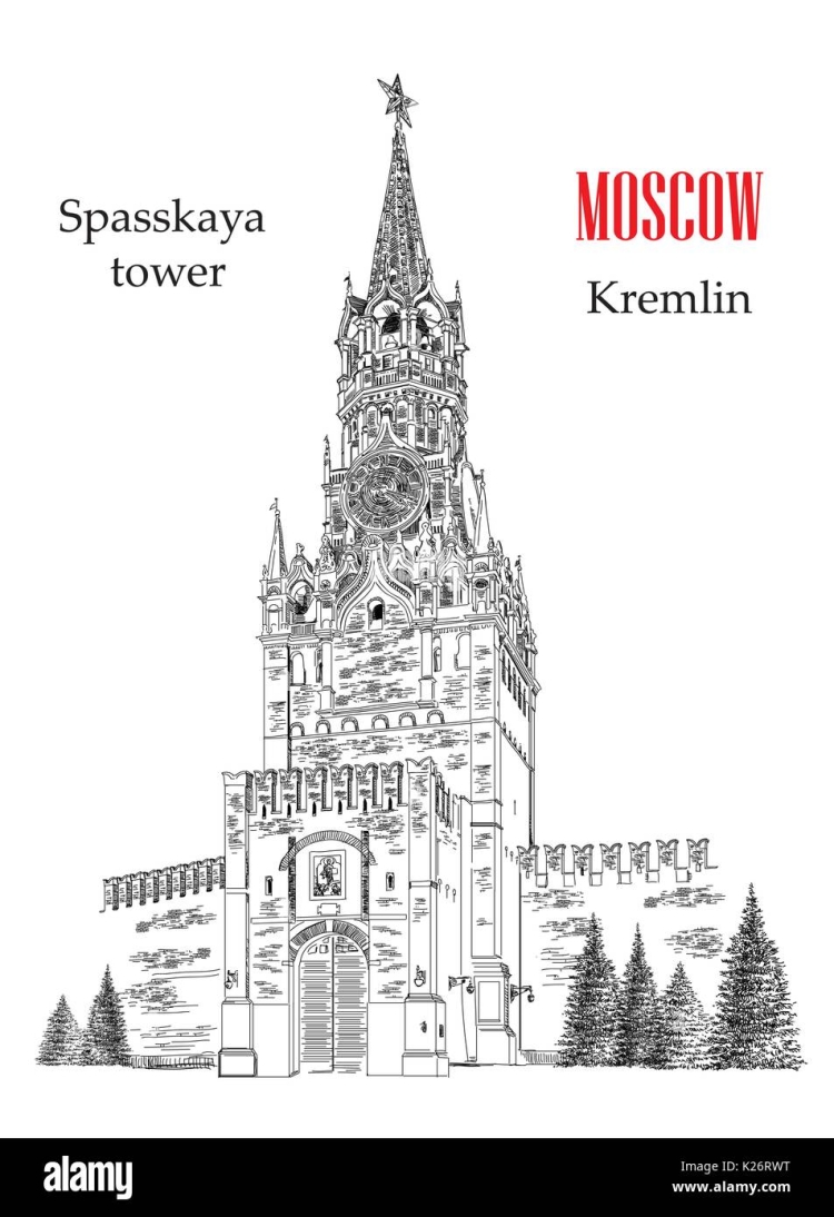 Схематичное изображение Спасской башни