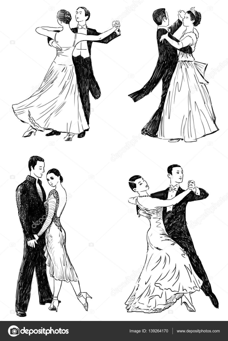 Набросок танцующей пары