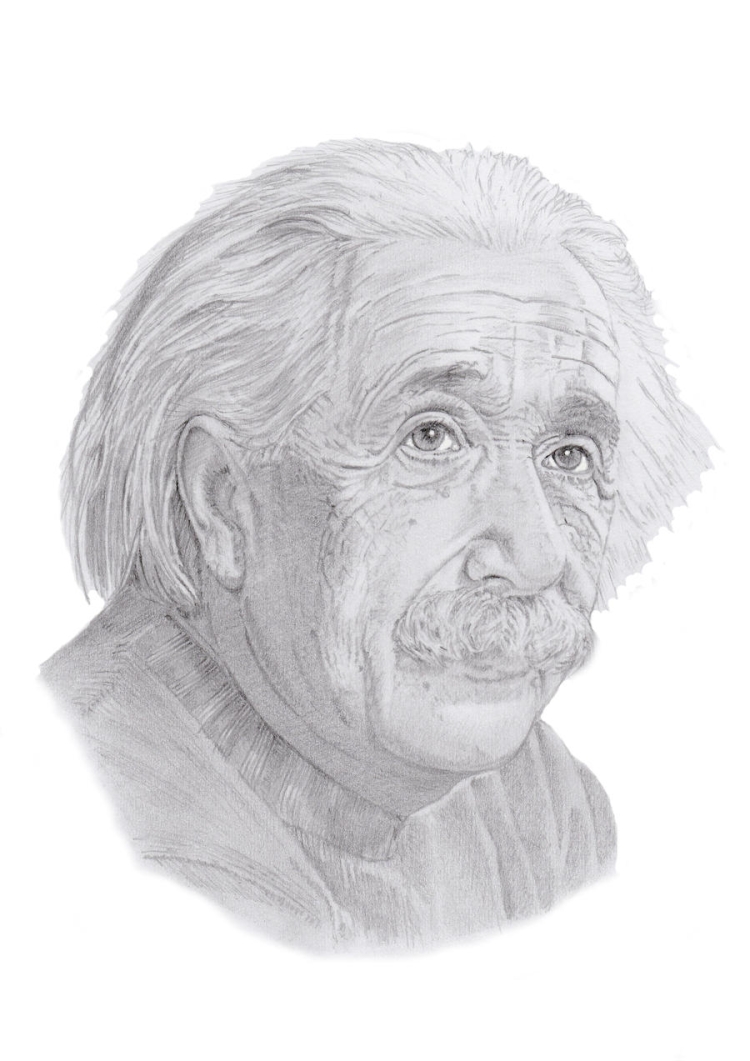 Альберт Эйнштейн портрет чб