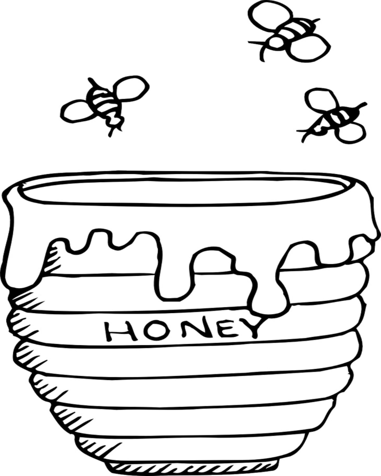 Раскраска баночка с медом - 55 фото