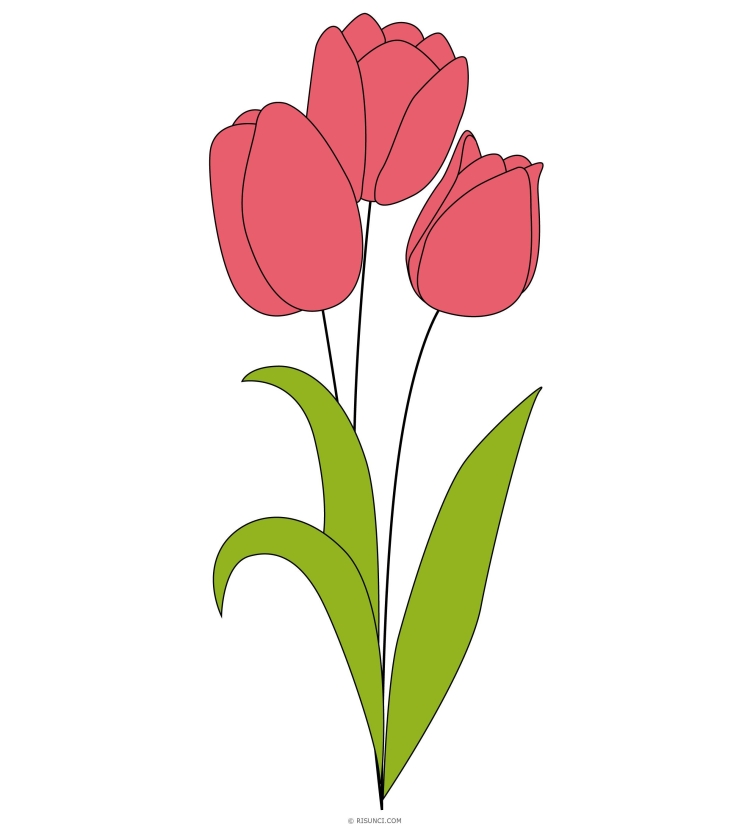 Трафарет тюльпана