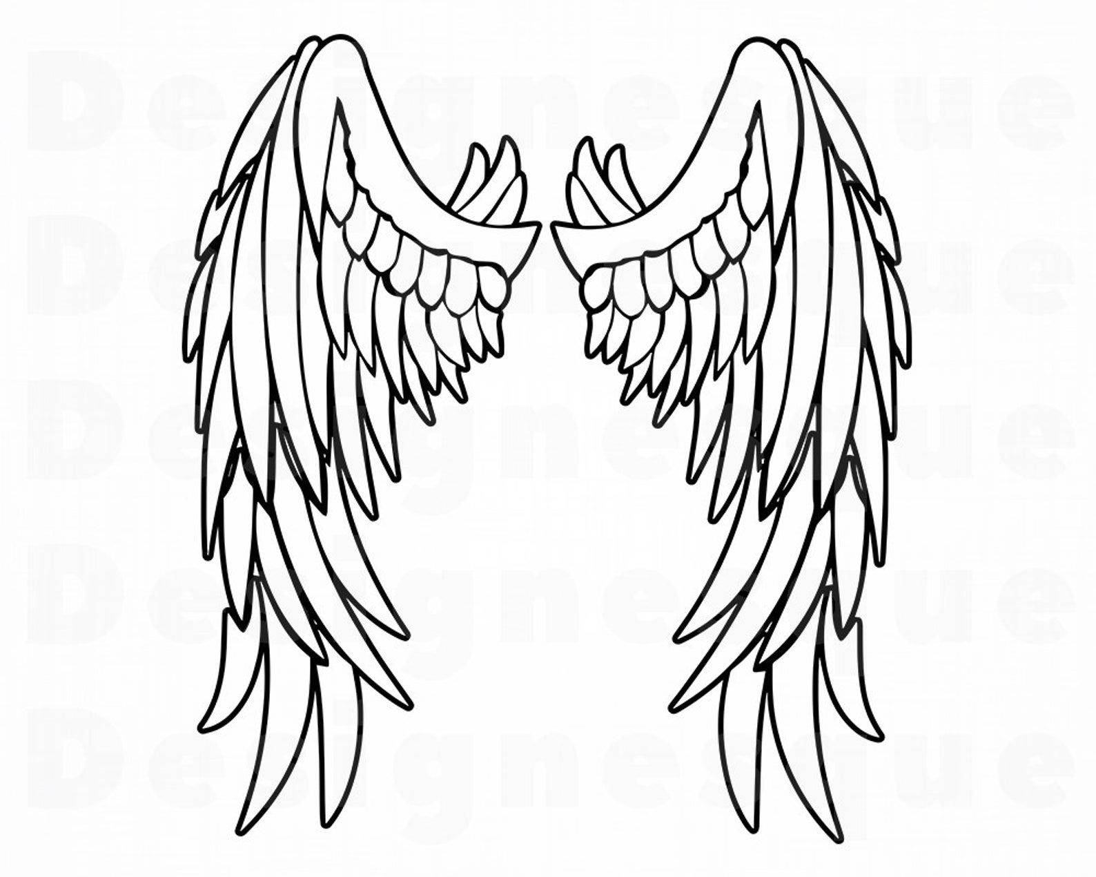 Крылья ангела контур