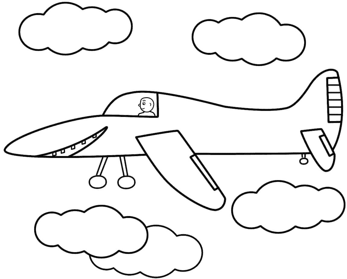 Самолет для раскрашивания для детей