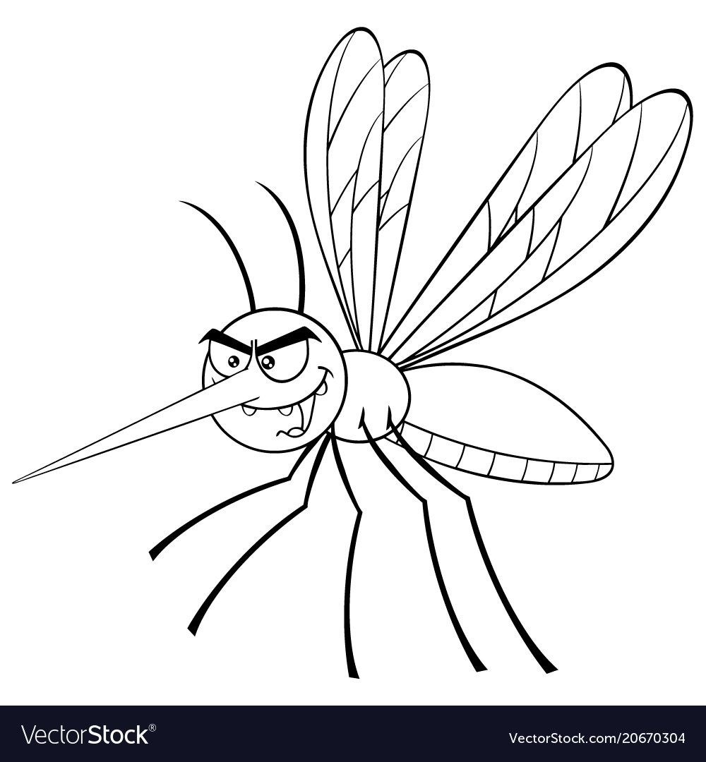 Рисунок комара для детей карандашом