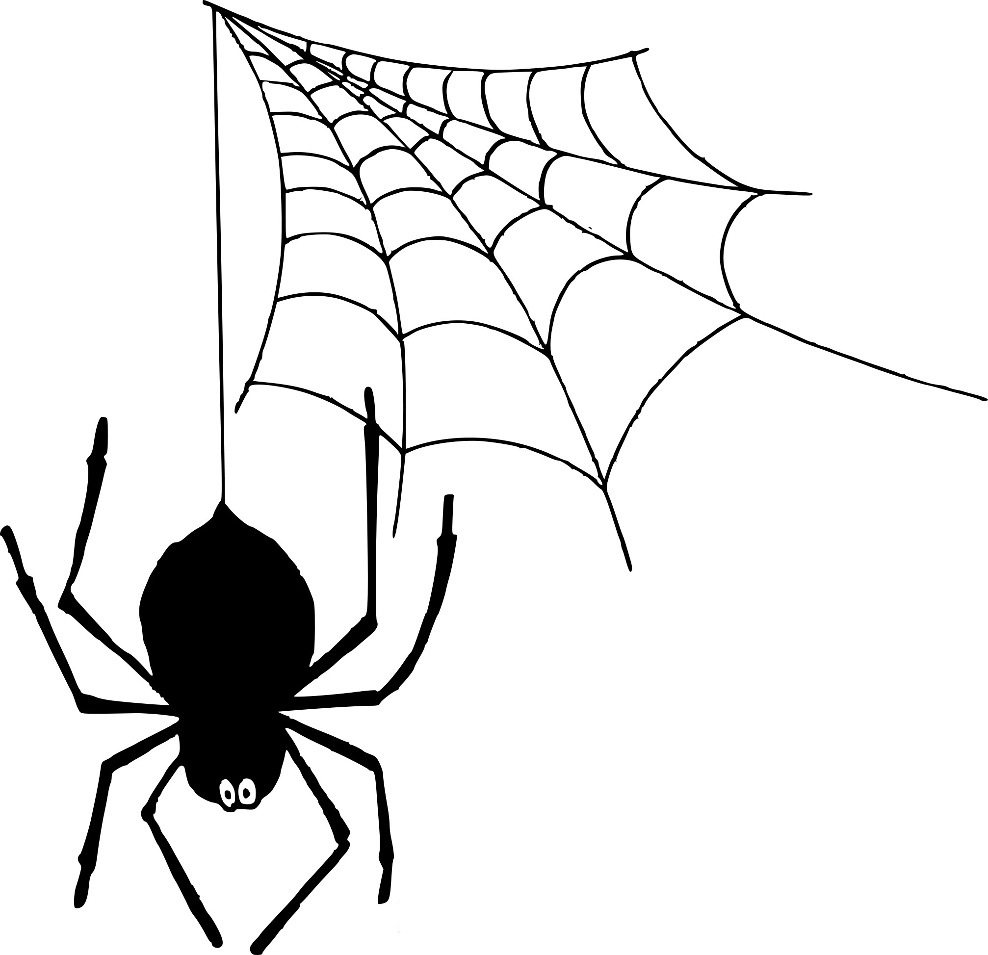 Трафарет паук на паутине