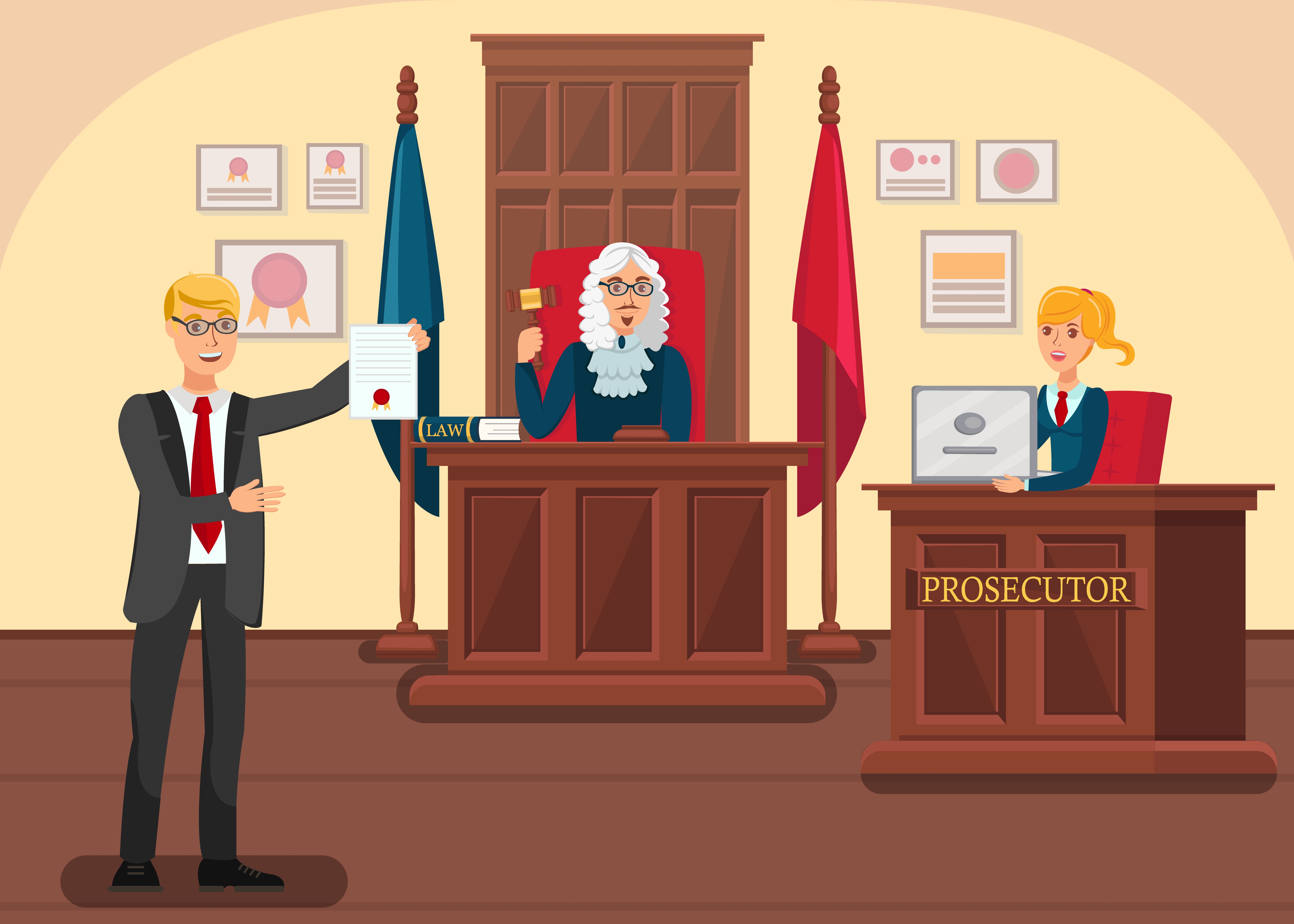 Зал суда иллюстрация