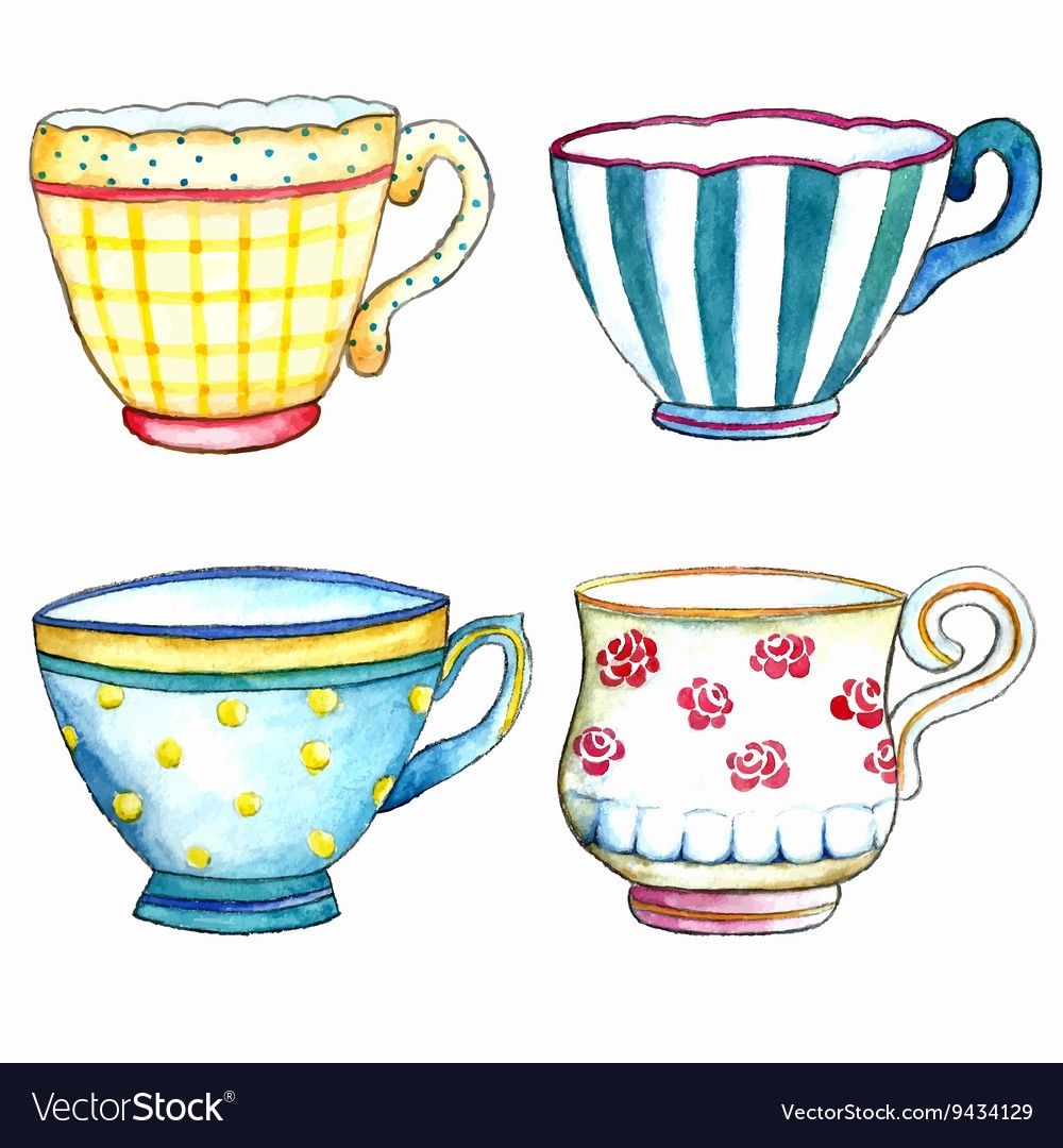 Рисунок чайные чашки с орнаментом