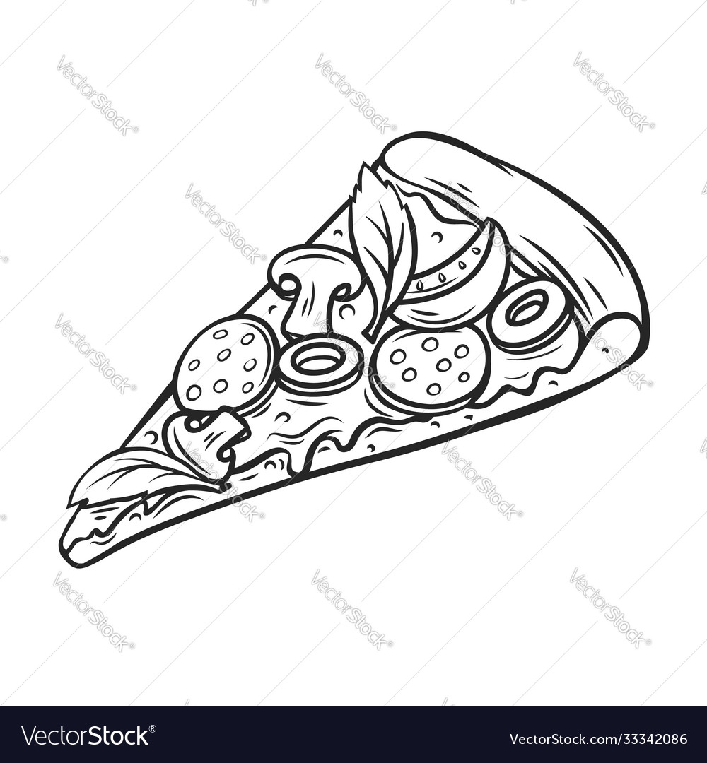 Кусок пиццы вектор