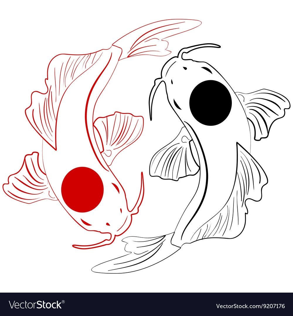 Японские рыбки контур