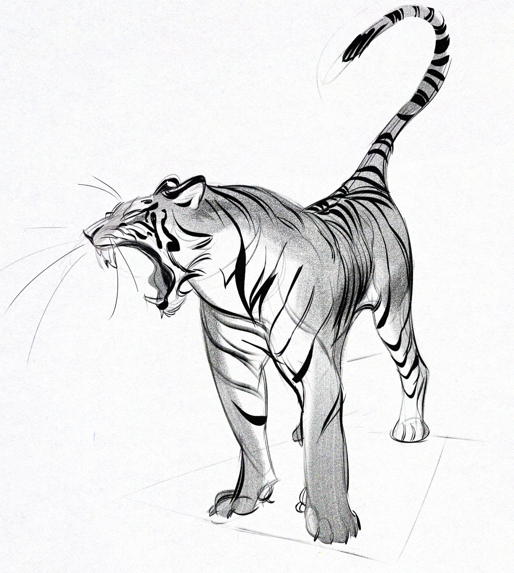 Тигр рисунок скетч